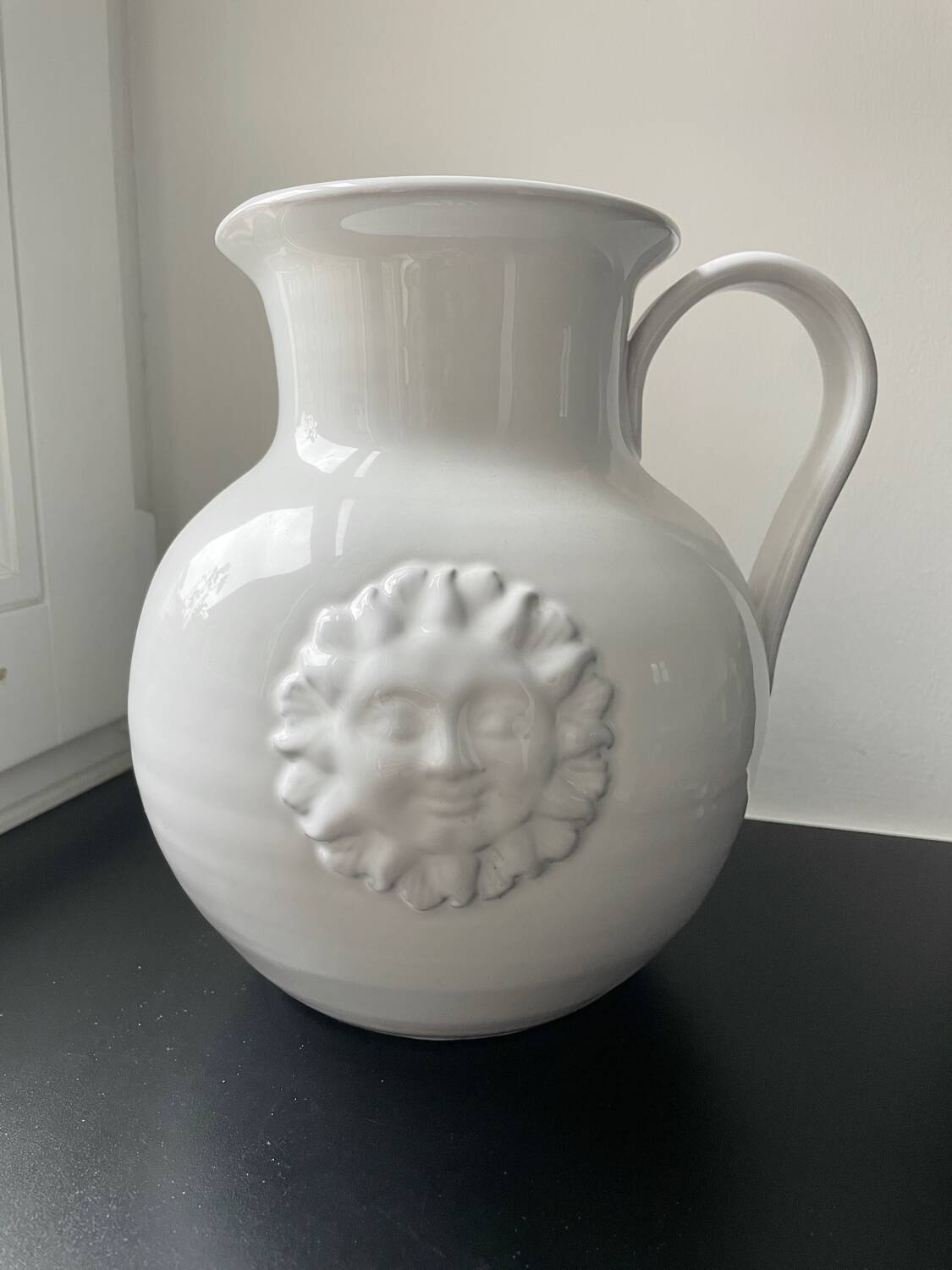 Vase, white ceramic sun jug