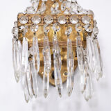 Pair of chrystal wall lights, 1950s, France