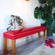 50s bench, wood and vinyl