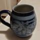 Vintage mug or tankard in Alsace blue enamel, numbered and signed Betschdorf