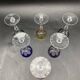 6 colored crystal port glass