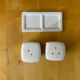 Salt & pepper shaker + genevieve lethu plate porcelain france vintage