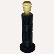 Midcentury brutalist bakelite table lamp, bouclé shade 1960s