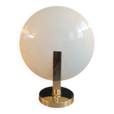 Gold and cream white saucer wall sconce