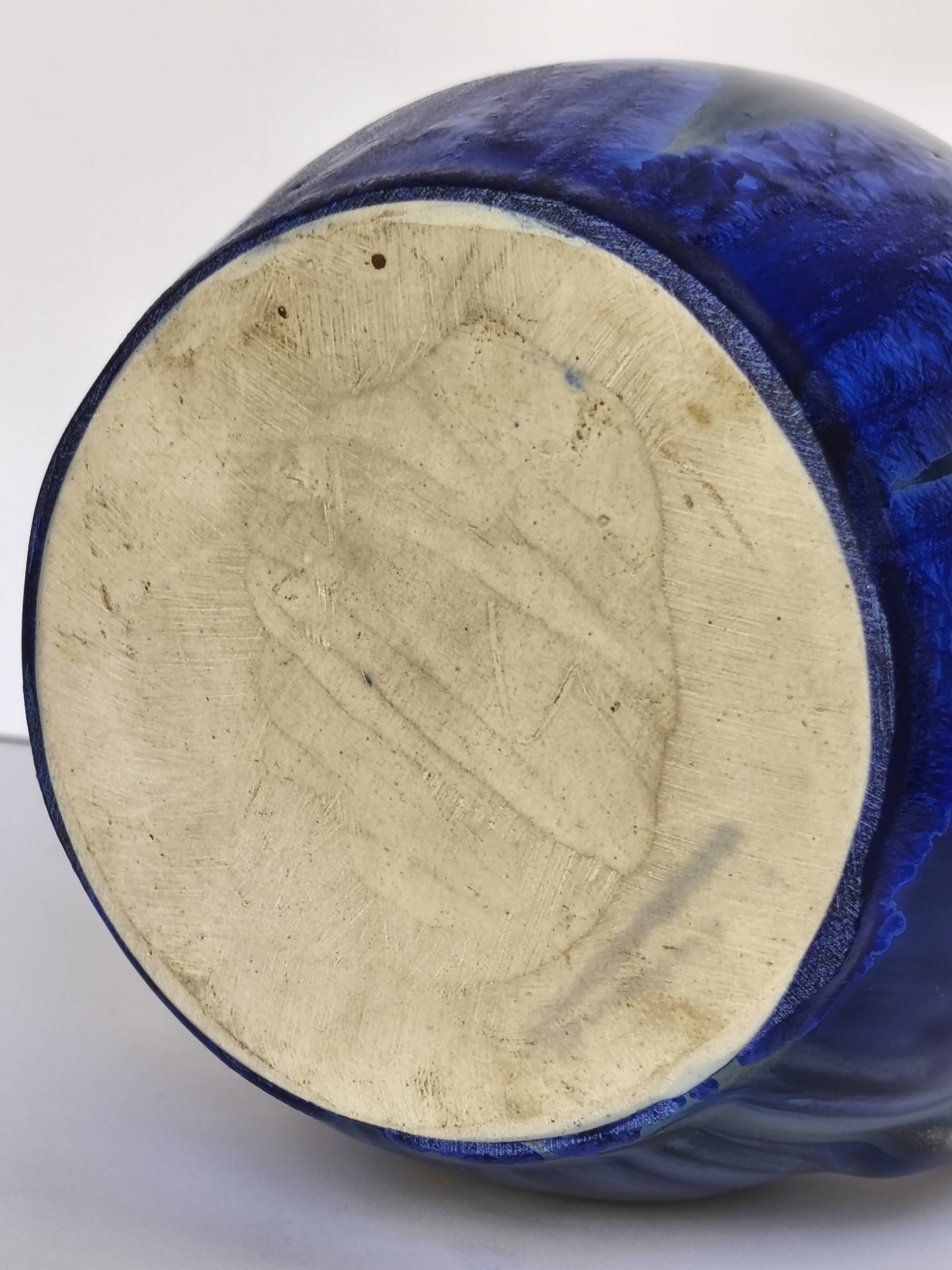 Ceramic Vase Gilbert Métainier (?) Iridescent Blue