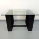 Vintage rectangular high table in glass and black metal from the 1980s.