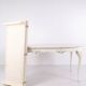 Antique round dining table with extension - Neo Rococo style - white painted with decorative details - 1920s