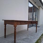 Table de métier ancienne, 2 tiroirs, piètements Louis Philippe