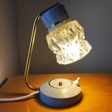 Mid-Century glass and brass lamp