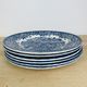 6 plates blue iron earth Royal Tudor model 17th century England ironstone