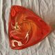 Large vintage orange blown glass ashtray