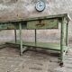 Old workbench kitchen island steel with wood