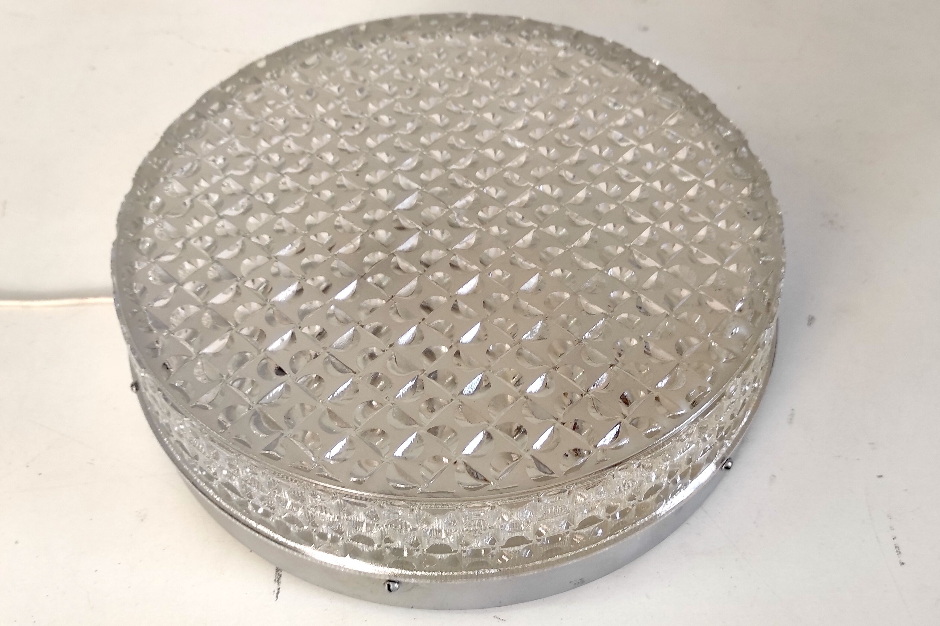 Ceiling lamp or wall lamp in cut glass in large format - 60s/70s