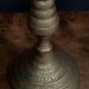 Fake pair of oriental candlesticks in engraved bronze mid-20th century