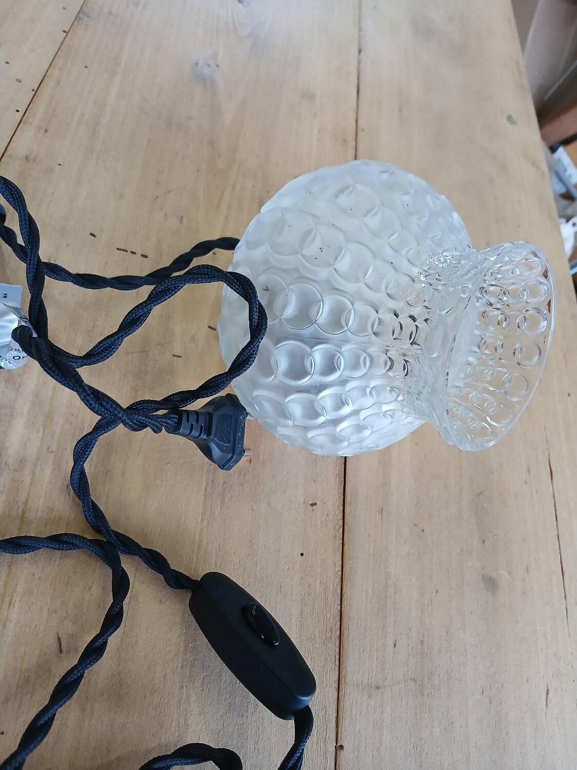 1 vintage glass pendant/lamp