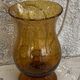 Photophore in bubble glass and hand-blown golden yellow signed vintage biot