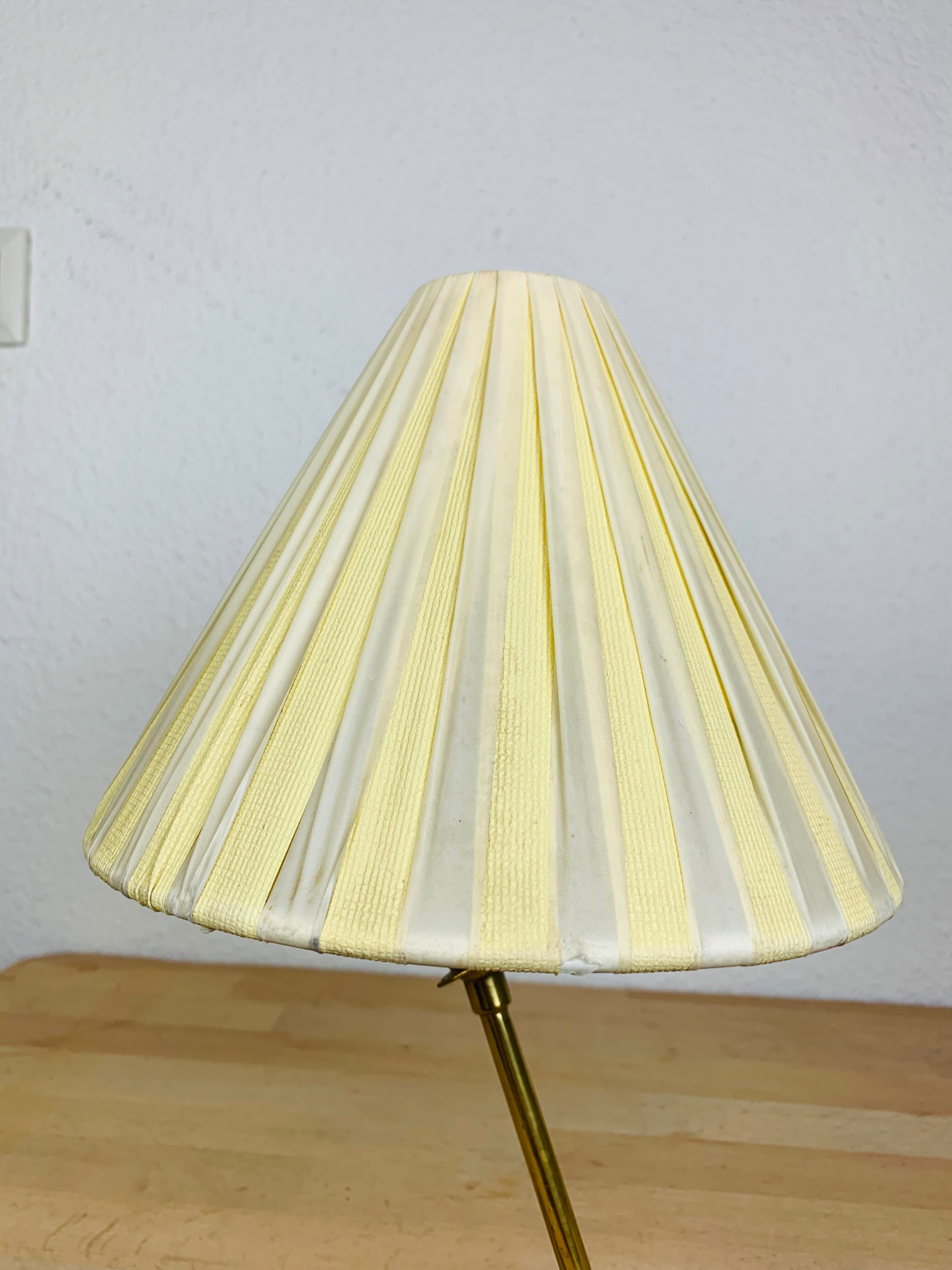 50s brass casserole lamp