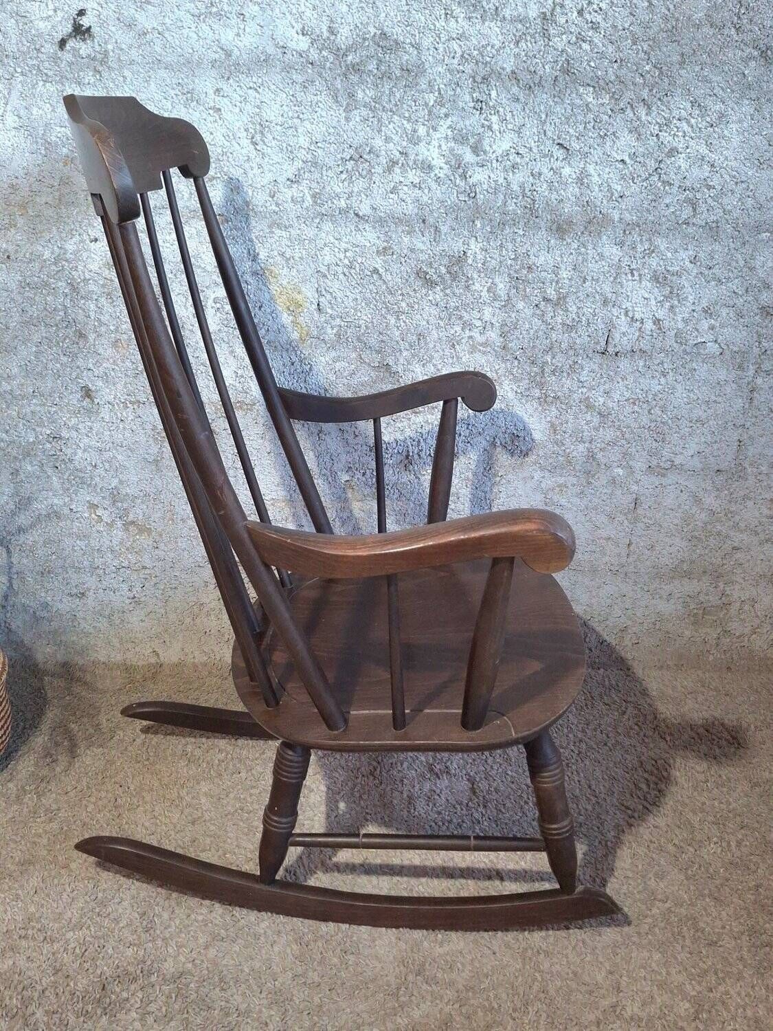 Windsor rocking chair from the 1960s – sign Stol Kamnik Yugoslavia