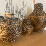 Set of 3 West Germany Manufacture Jasba vases