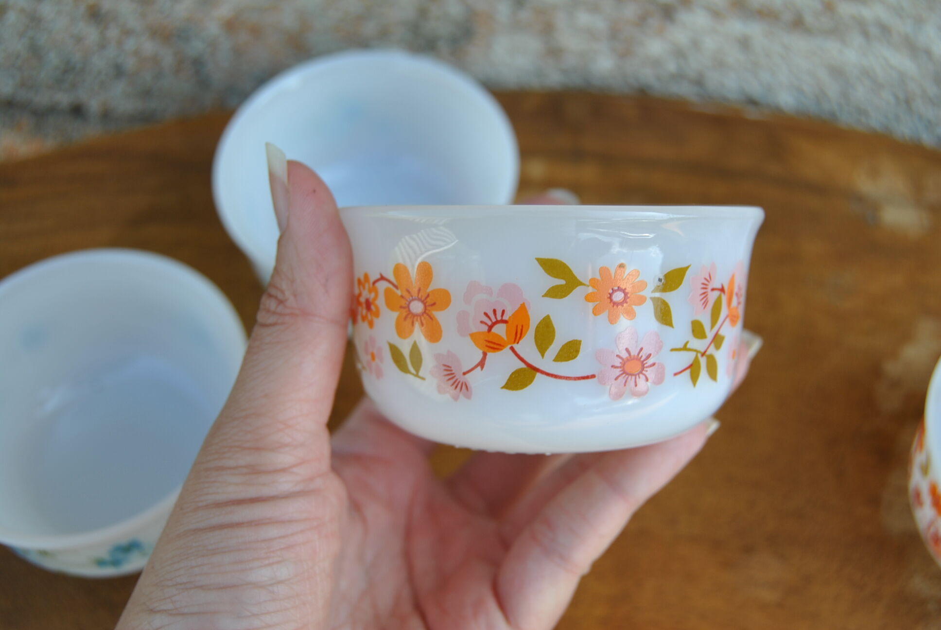 Series of 4 Scania and Veronica ramekins from Arcopal 70s/80s