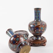 Pair of cloisonné bronze vases, china, xixth century