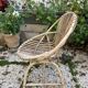 Set of 3 vintage rattan armchairs