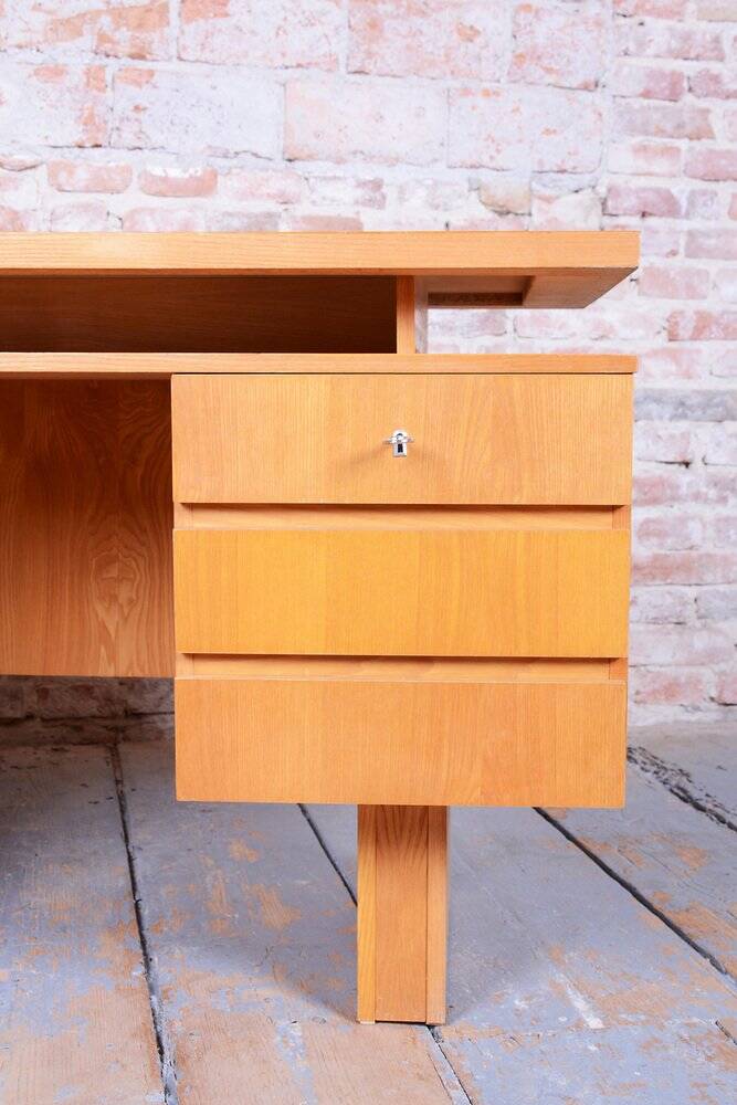 Mid-Century Ash Writing Desk, Czechoslovakia, 1960s