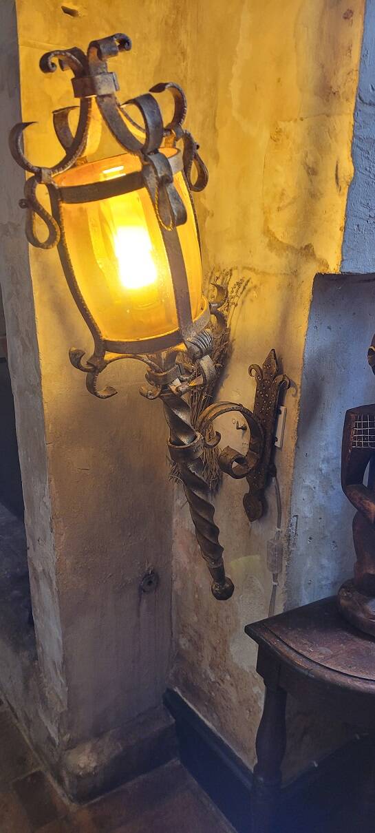 Pair of wrought iron torches