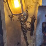 Pair of wrought iron torches