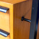 Desk in oak and lacquered metal 1970s