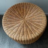 Vintage wicker pouf