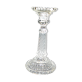 Bougeoir Chandelier en verre pressé moulé Bambou tors - Verrerie Portieux ou Vallerysthal