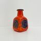 Scheurich West Germany Bay ceramic vase orange with blue fossils, 1970s