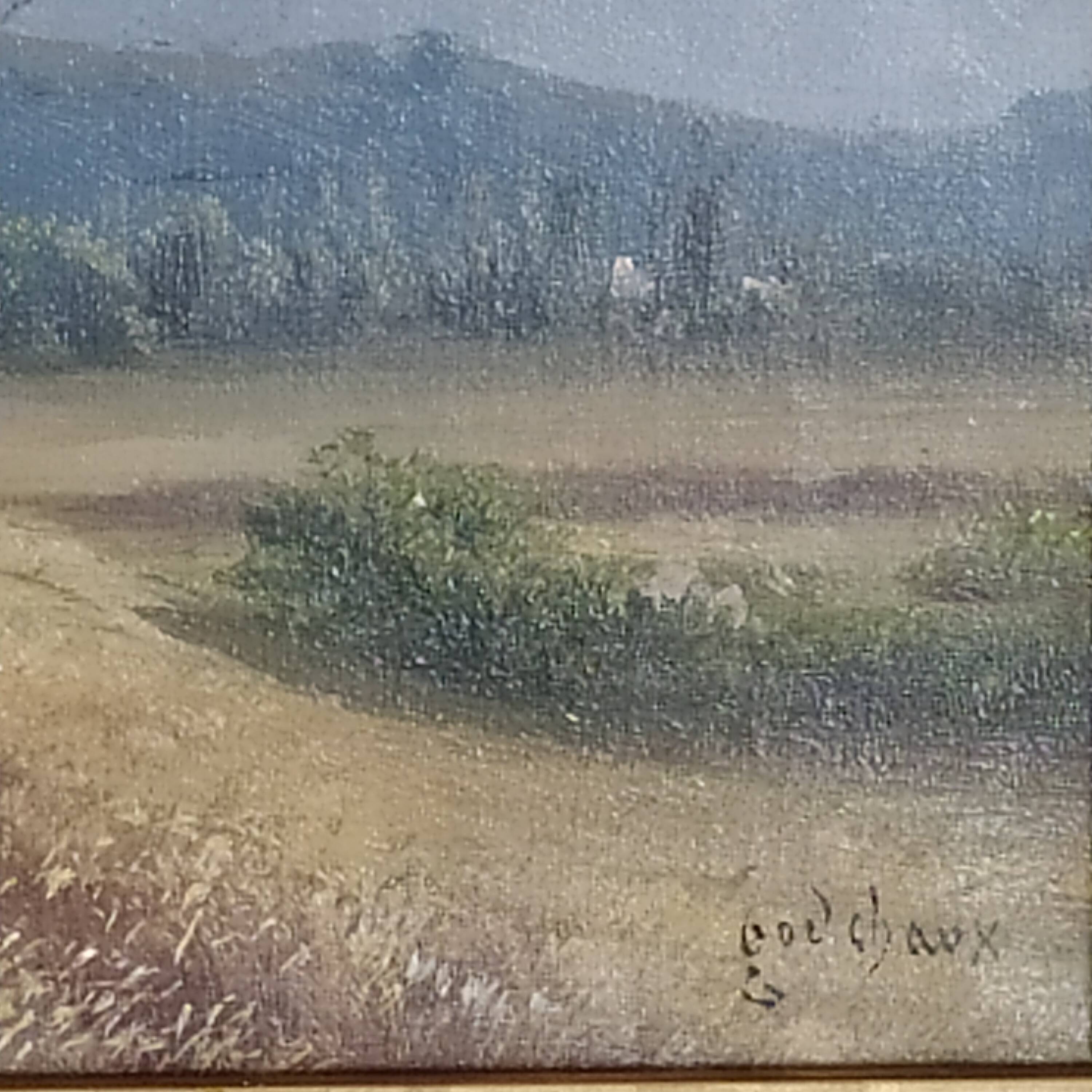 Oil on canvas signed Emile Gochaux Pyrenees, circa 1900