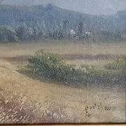 Oil on canvas signed Emile Gochaux Pyrenees, circa 1900