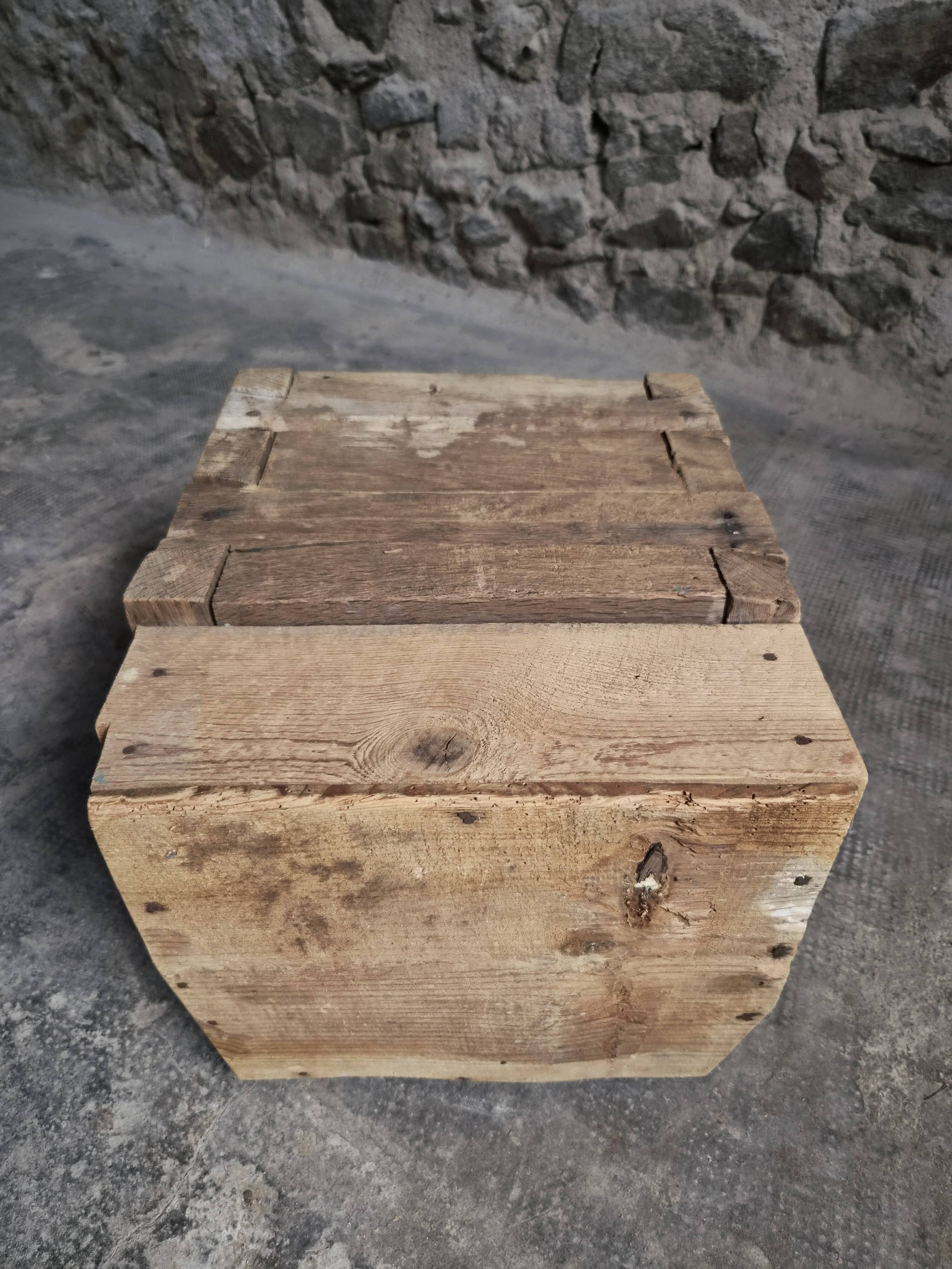 French antique oak safe, lockable rustic chest, circa 1750–1850.
