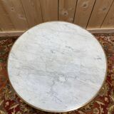 Round bistro side table in cast iron and marble