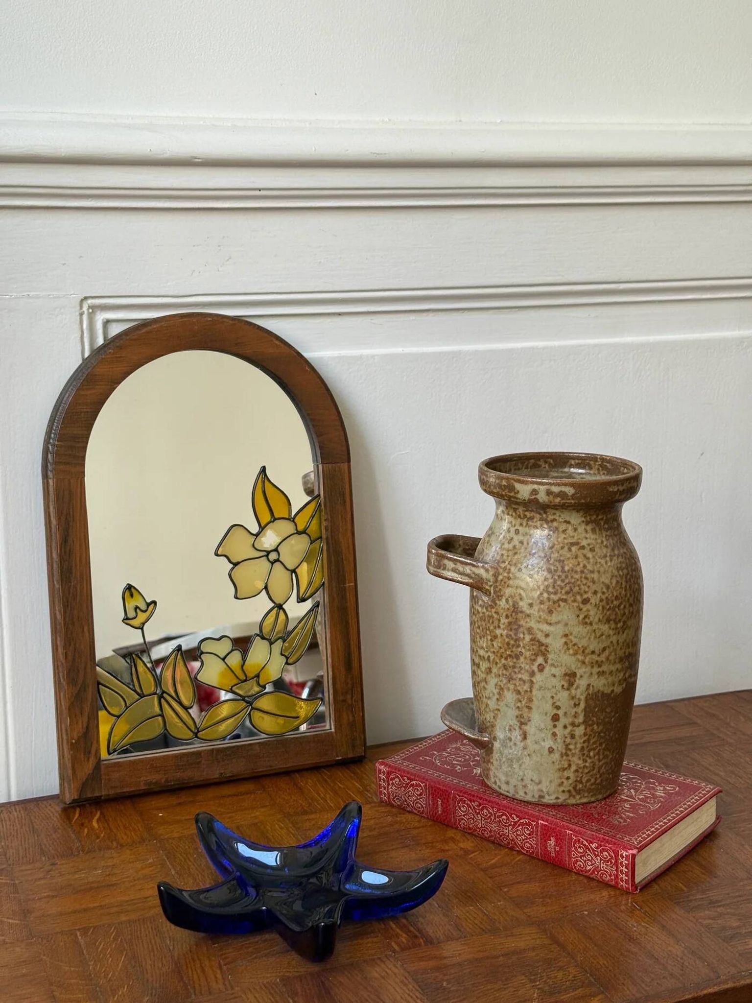 Tiffany-style stained glass mirror