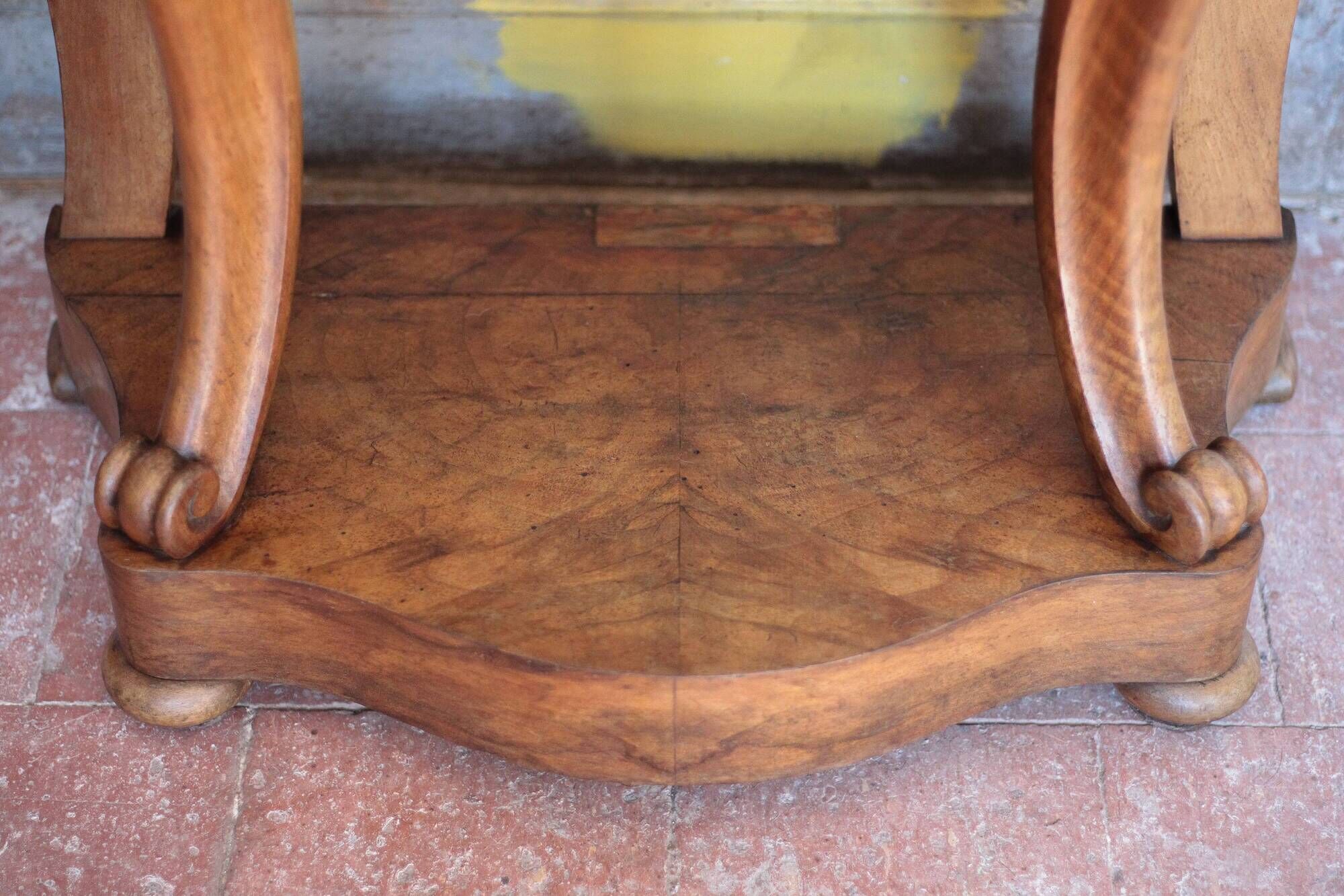 Console bois et marbre époque Louis Philippe, meuble bois, meuble d'entrée