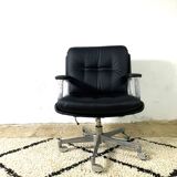 Office Chair In Leatherette On Wheels By Vaghi, Italy, 1960s