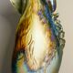 Vase en céramique émaillée, pièce unique, signé D. Prioton, col coquillage