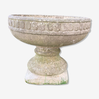 Round planter on reconstituted cement base " Grandon Freres " XX century