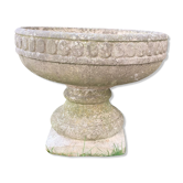 Round planter on reconstituted cement base " Grandon Freres " XX century