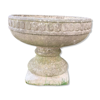 Round planter on reconstituted cement base " Grandon Freres " XX century