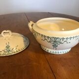 Soup-tureen in opaque porcelain from gien "venice"