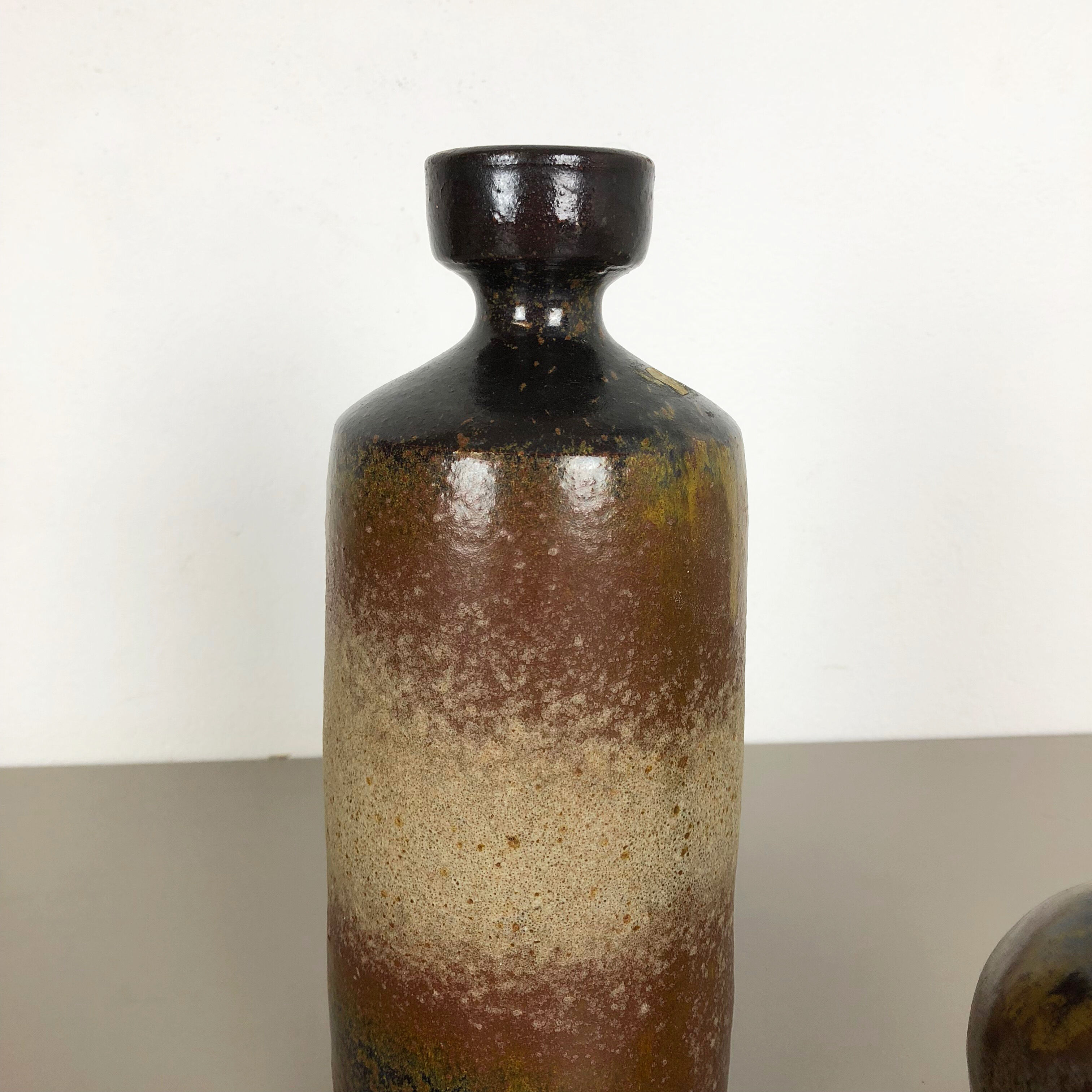 Set of 3 ceramic studio pottery vase by Elmar and Elke Kubicek, Germany, 1970