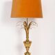 Mid-Century Hollywood Regency Orange Velvet Table Lamp, France, 1960s