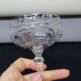 4 Libbey Rock Sharpe Crystal Champagne Coupes