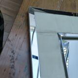 Large vintage tufted velvet mirror