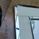Large vintage tufted velvet mirror